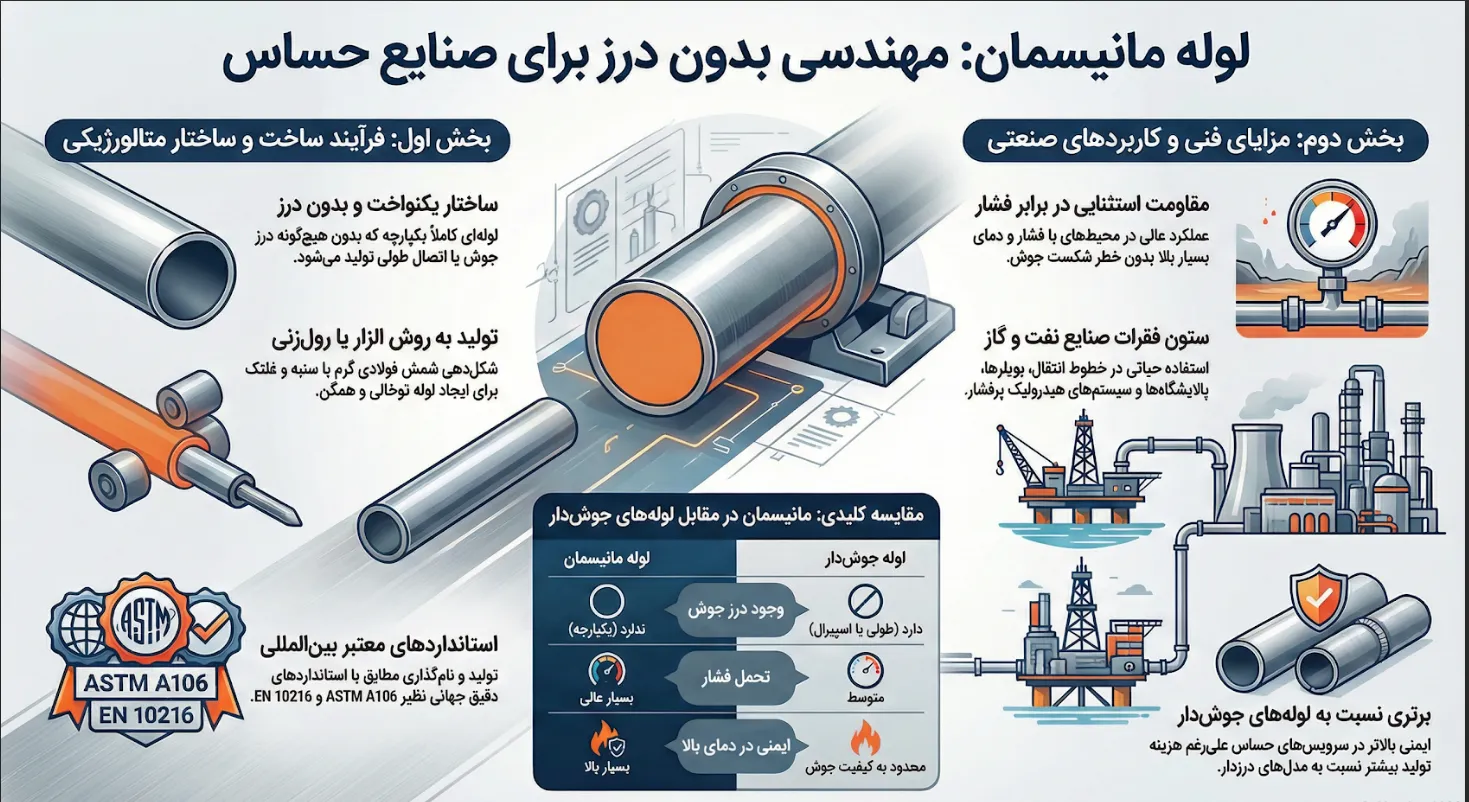 تفاوت لوله های درز دار و مانیسمان