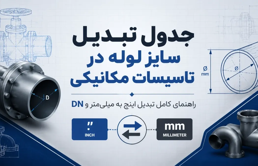 انواع سایز لوله و اتصالات در تأسیسات مکانیکی (اینچ، DN و میلی متر)